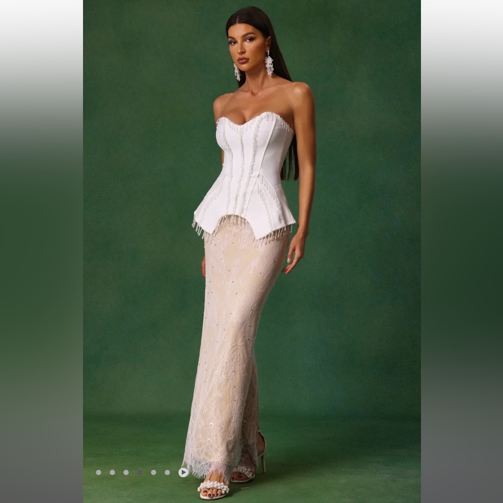 Two Piece Set White Corset Bridal Gown Bella Barnett
